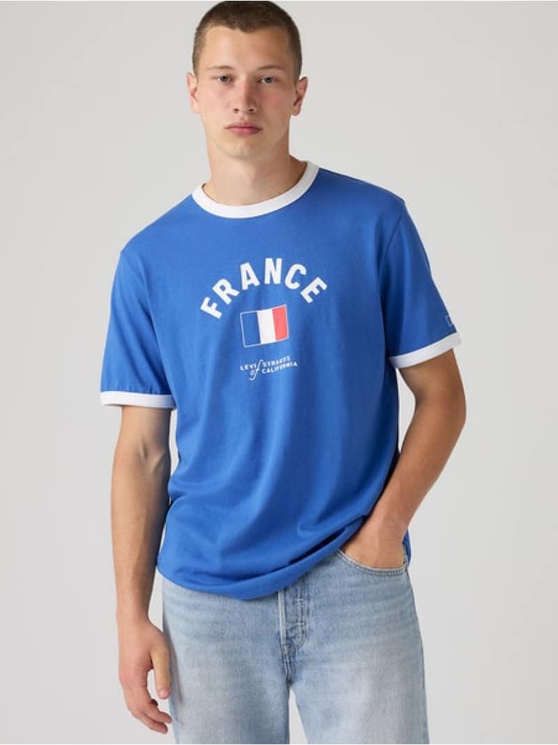 Rakuten - SOCCER COLLECTION FRANCE リンガー Tシャツ Levi's リーバイス トップス カットソー・Tシャツ【送料無料】[Rakuten Fashion]