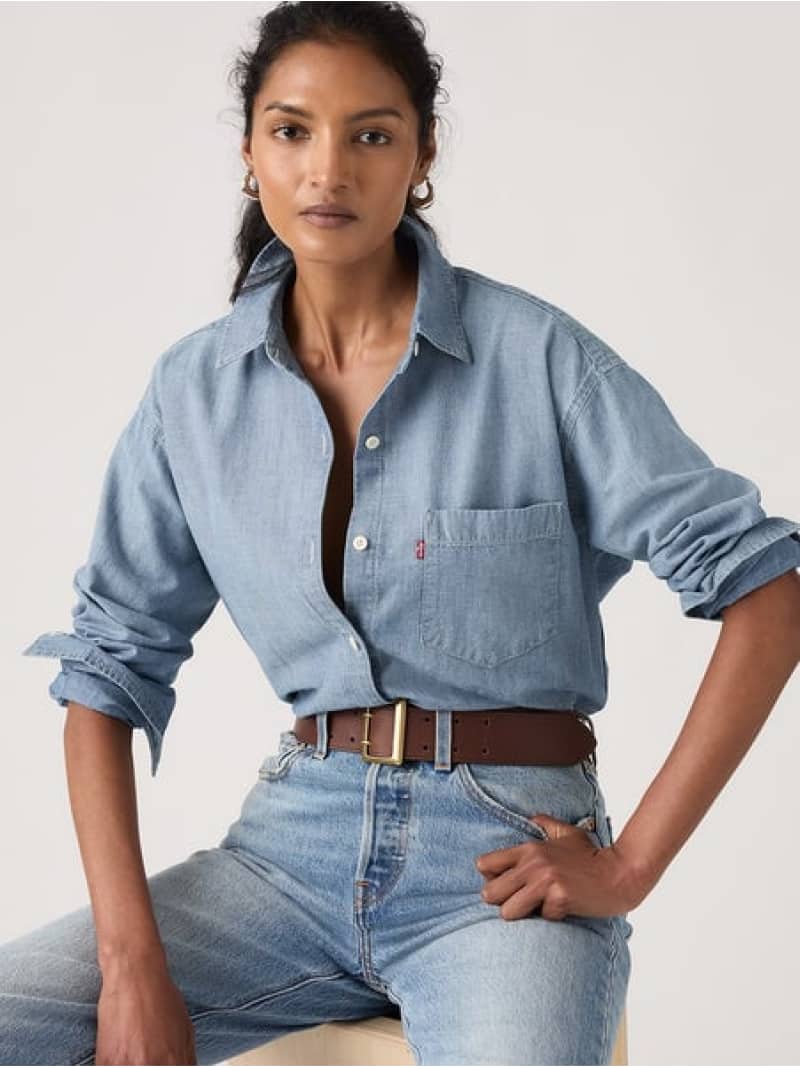ハーリー ボーイフレンドシャツ Levi's リーバイス パンツ ジーンズ・デニムパンツ ネイビー【送料無料】[Rakuten Fashion]