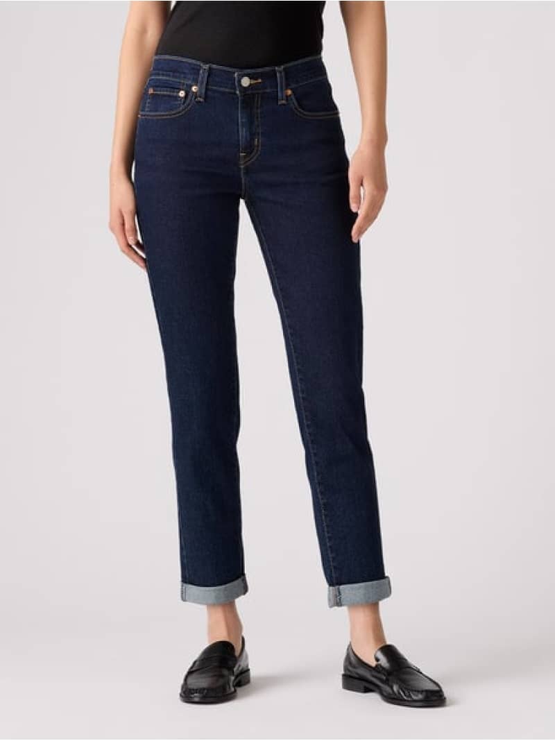 Rakuten - MID RISE ボーイフレンドジーンズ ダークインディゴ Levi's リーバイス パンツ ジーンズ・デニムパンツ ブラック【送料無料】[Rakuten Fashion]