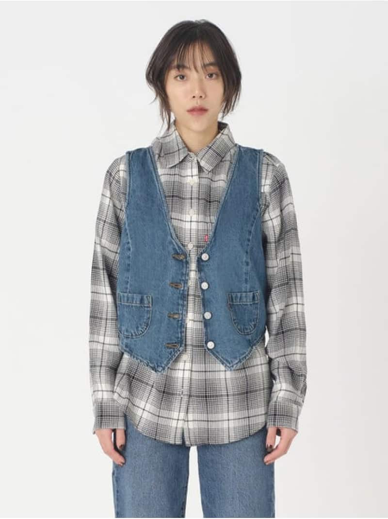 【SALE／50%OFF】TAILORED ベスト ミディアムインディゴインディゴ DENIM BIG YIKES Levi's リーバイス トップス ベスト・ジレ【RBA_E】【送料無料】[Rakuten Fashion]のサムネイル