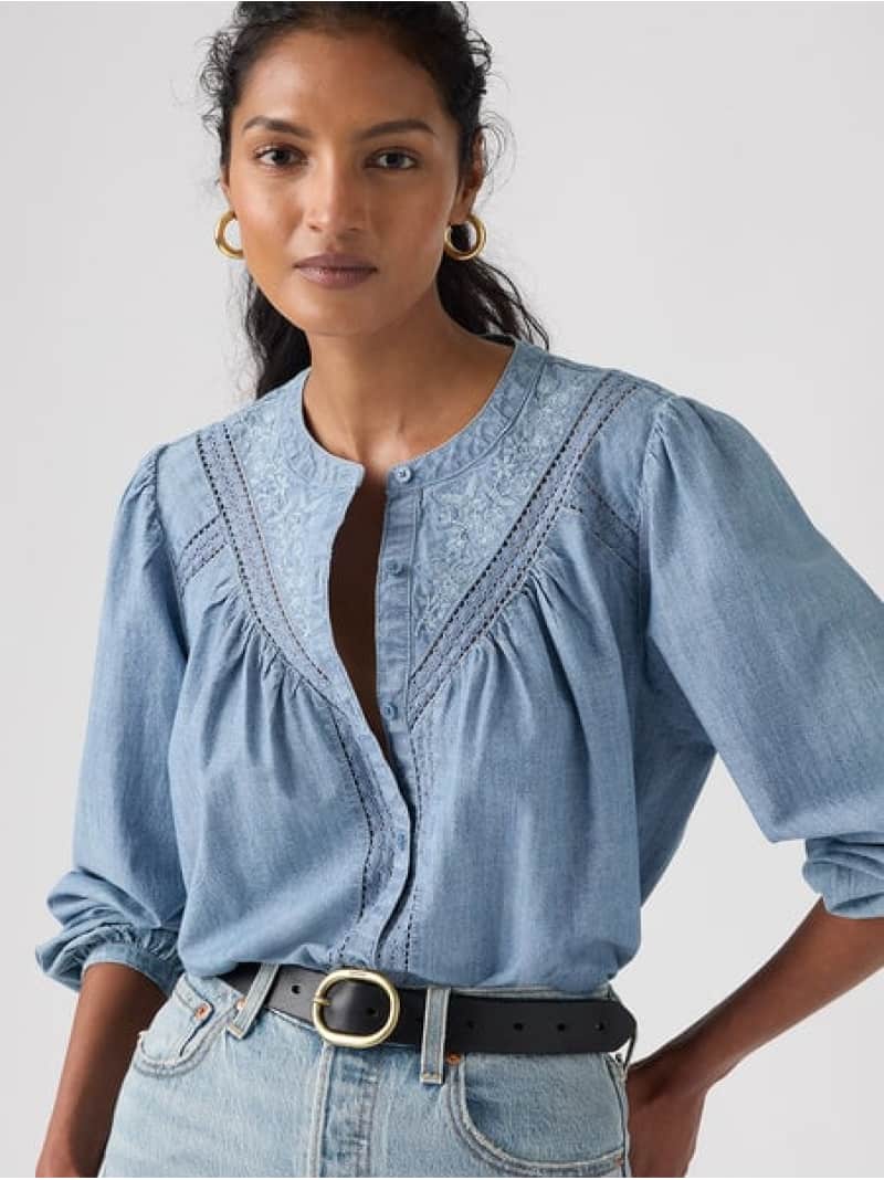 クレオ ロングスリーブブラウス Levi's リーバイス トップス シャツ・ブラウス ネイビー【送料無料】[Rakuten Fashion]
