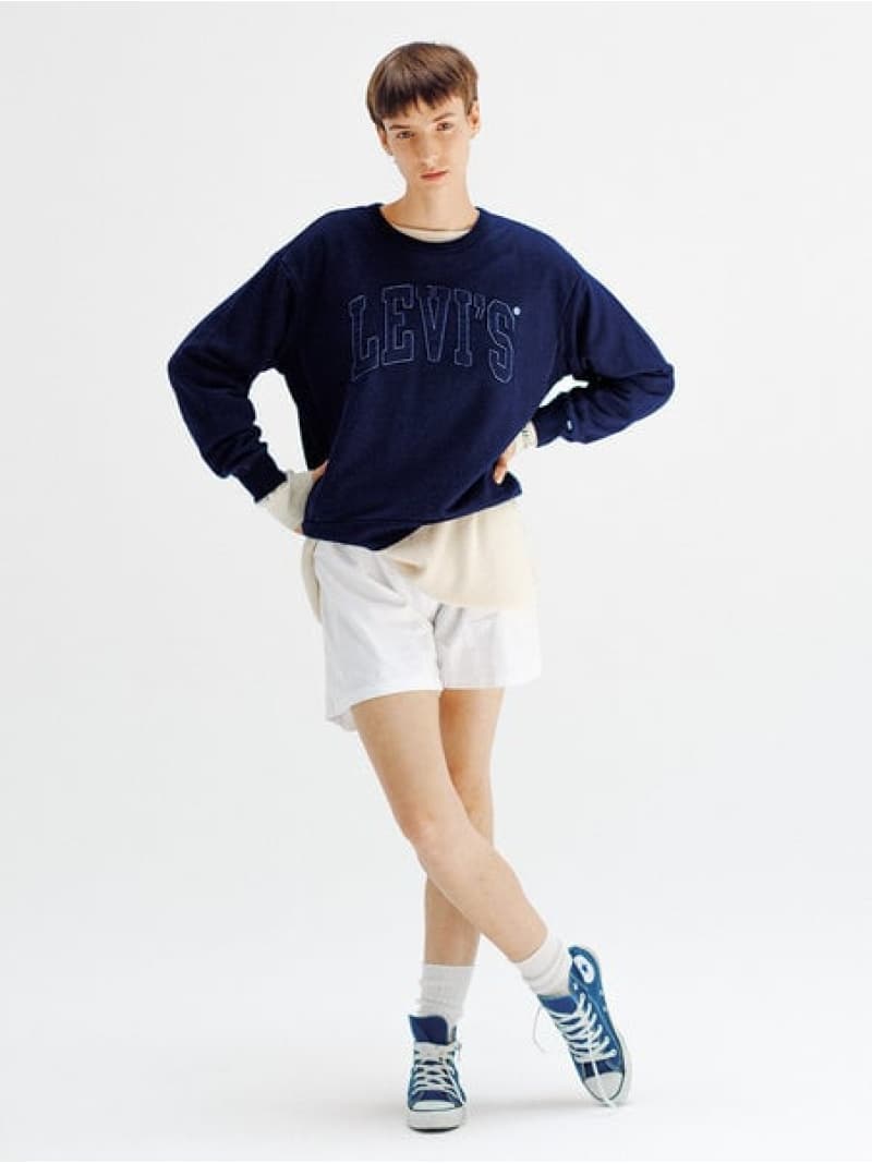 【SALE／50%OFF】グラフィック ヘリテージ クルーネックスウェットシャツ Levi's リーバイス トップス ニット ネイビー【RBA_E】[Rakuten Fashion]