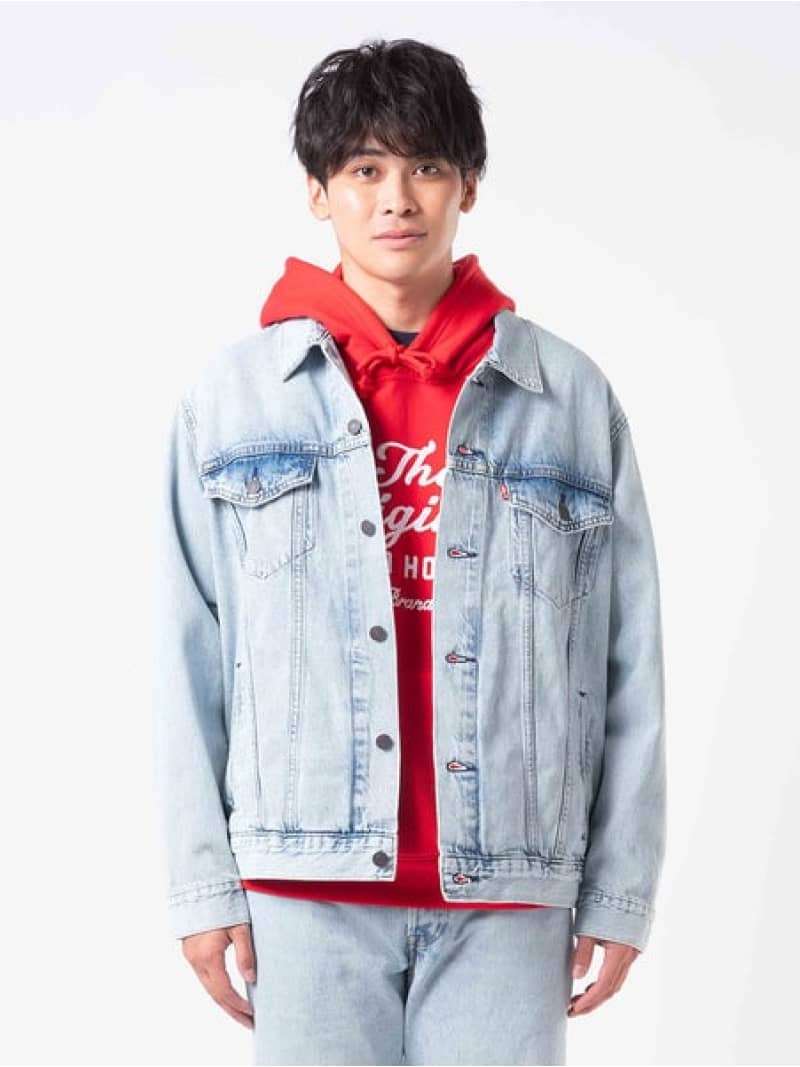 リラックスフィット トラッカージャケット Levi's リーバイス ジャケット・アウター デニムジャケット ネイビー【送料無料】[Rakuten Fashion...