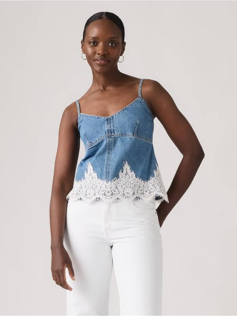 樂天商城 - 90S デニムキャミ Levi's リーバイス トップス カットソー・Tシャツ ネイビー【送料無料】[Rakuten Fashion]