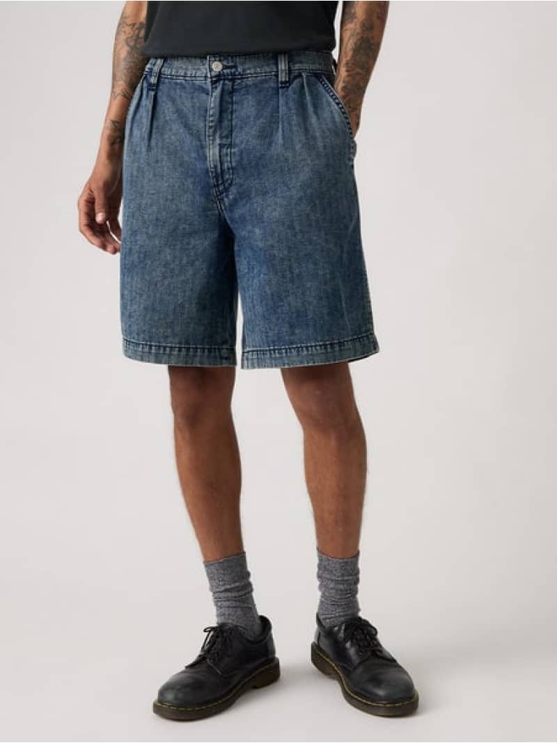 バギープリーツショーツ ミディアムインディゴ Levi's リーバイス パンツ その他のパンツ ネイビー【送料無料】[Rakuten Fashion]