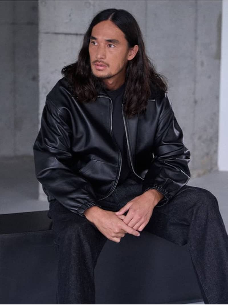 PREMIUM BLACK FULLZIP SPORTS LEATHER JACKET Levi's リーバイス ジャケット・アウター その他のジャケット・アウター ブラック【送料無料】[Rakuten Fashion]のサムネイル