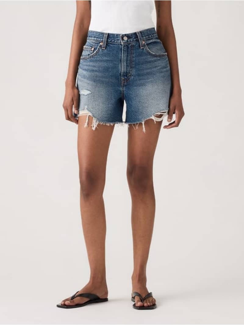 Cotton - 【SALE／20%OFF】RIBCAGE ショーツ ミディアムインディゴ Levi's リーバイス パンツ その他のパンツ ブラック【RBA_E】【送料無料】[Rakuten Fashion]