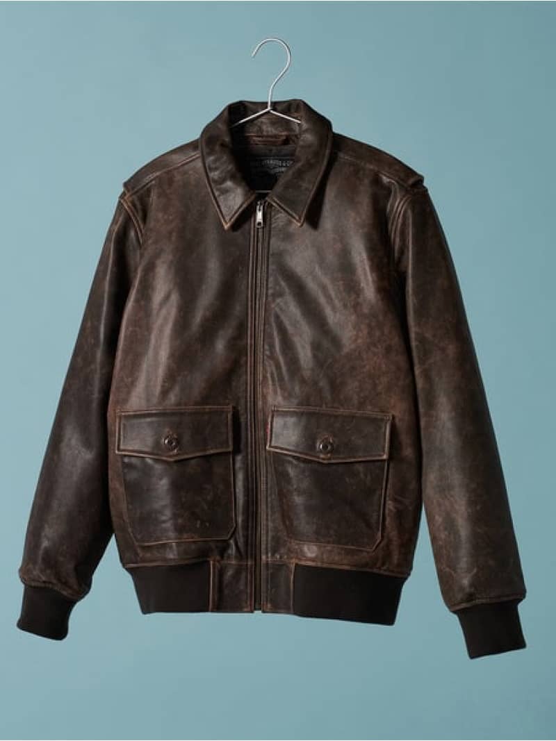 LEVI'S(R) LEATHER COLLECTION CLAYTON LEATHER AVIATOR JACKET Levi's リーバイス ジャケット・ア...