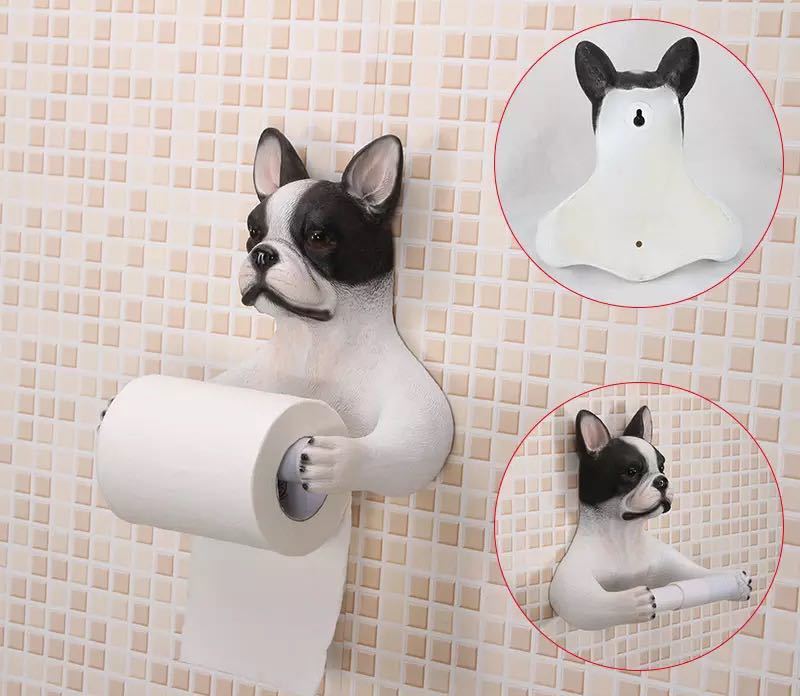 トイレットペーパーホルダー インテリア雑貨 ティッシュケース ブルドッグ雑貨