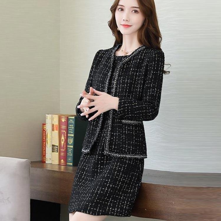 Sinessy 楽天市場店 新生活用品 2点セット ツイード フォーマルスーツ レディース ワンピース ジャケット フォーマルジャケット ワンピーススーツ セレモニースーツ ひざ丈 ワンピー