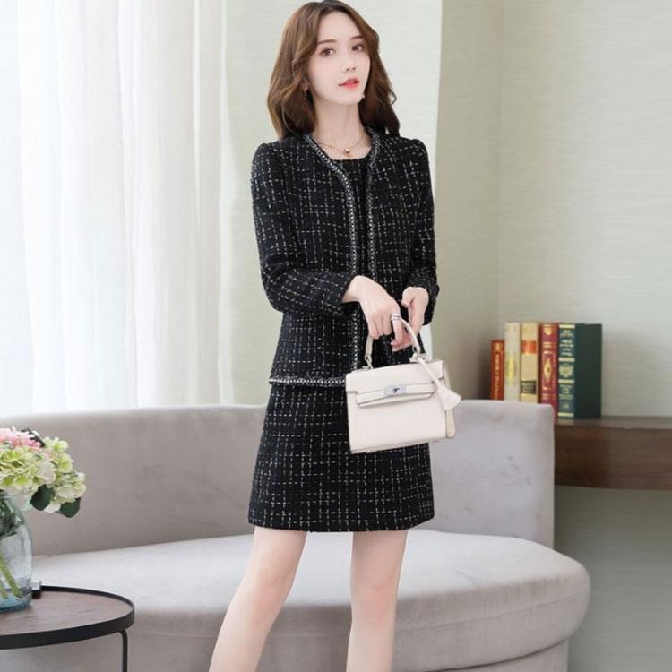 Sinessy 楽天市場店 新生活用品 2点セット ツイード フォーマルスーツ レディース ワンピース ジャケット フォーマルジャケット ワンピーススーツ セレモニースーツ ひざ丈 ワンピー