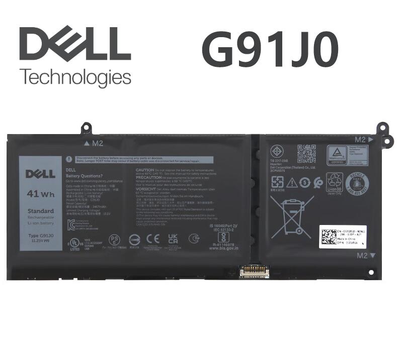 新品 Dell デル 純正バッテリパック Inspiron 5410 5430 7420 2-in-1 Vostro 3510 5510 Latitude 3420 3520 内蔵バッテリー 11.25V 41Wh G91J0