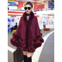 ポンチョコート ケープ レディース ファーポンチョ フェイクファー