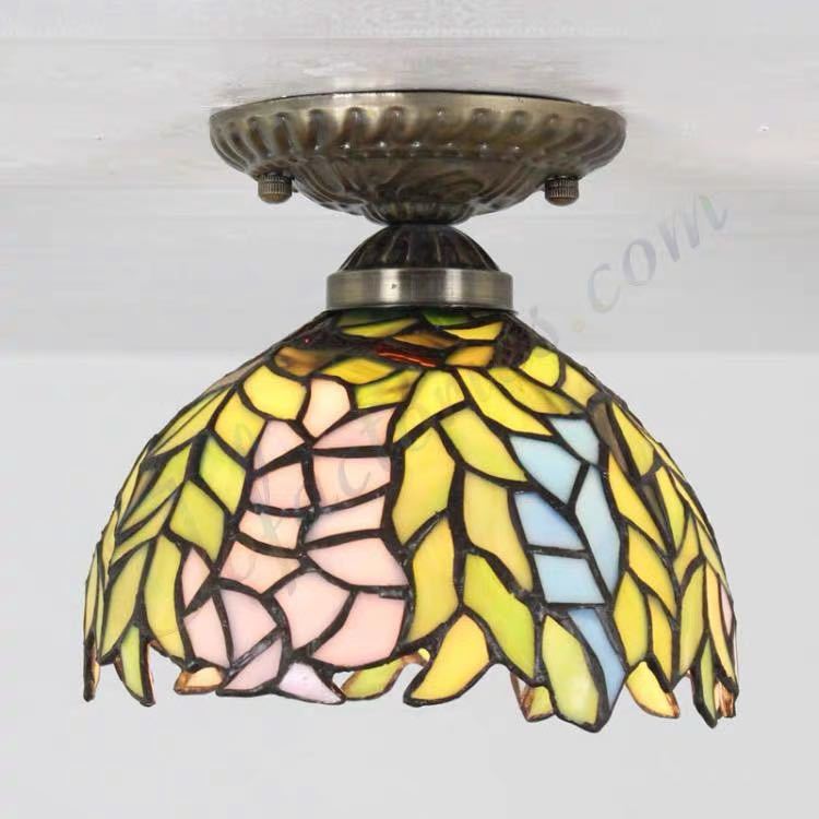 ステンドグラス ペンダントライト豪華天井照明ステンドグラスランプ ガラス工芸品 電源直結タイプ