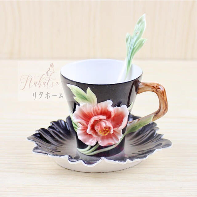 高級ティーカップ＆ソーサー 4客セット 陶器