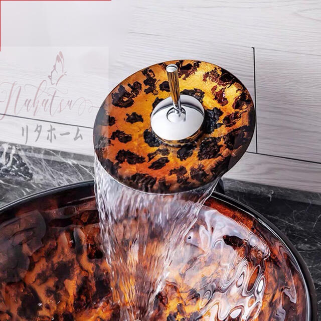 洗面ボウルセット 手水鉢 手洗器手洗い鉢 洗面器 蛇口 排水金具付き 鋼化ガラス