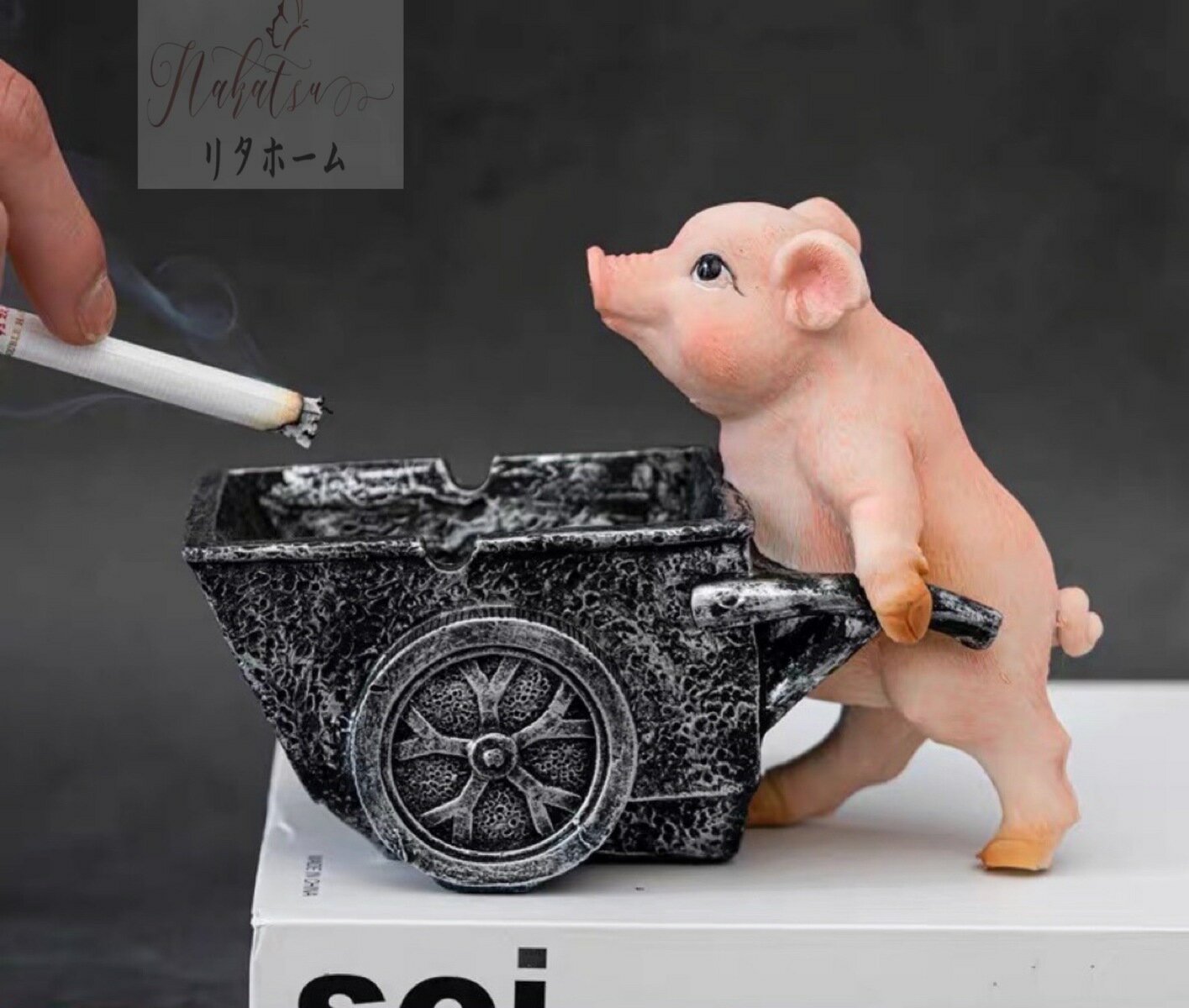 豚 灰皿 陶器製 ブタ サングラス小物入れ 可愛い