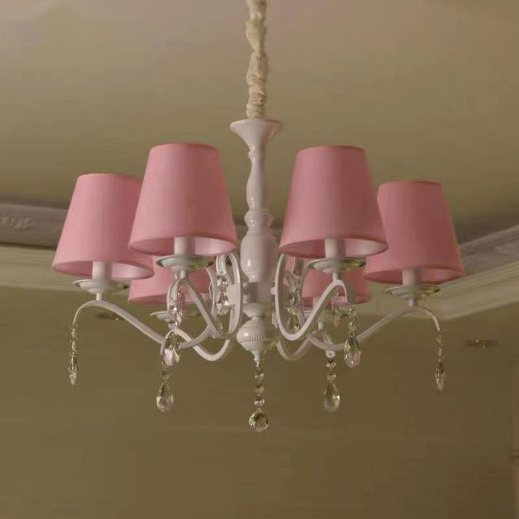 Pendant Lamps - ペンダントライト．洋風照明 シャンデリア 北欧デザイン シーリングライト不可 高級天井照明 6灯 ピンク 電源直結タイプ