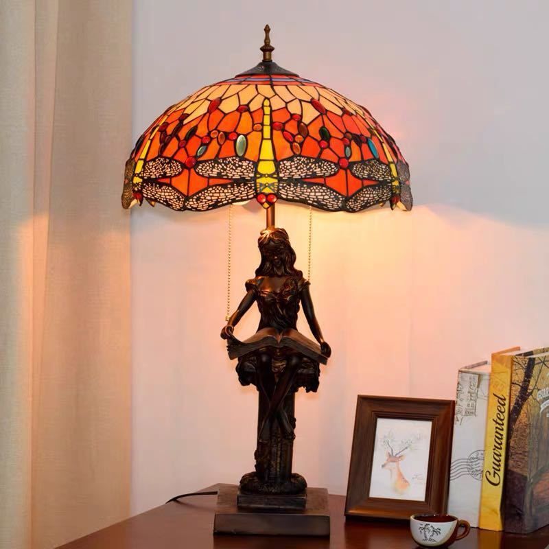 ステンドグラスランプ 卓上スタンド 豪華テーブルランプ 卓上照明 ガラス工芸スタンド