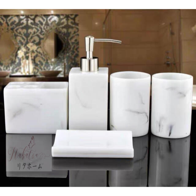 ソープディッシュ サニタリー 洗面用具5点セット歯ブラシスタンド バス用品(3.0)