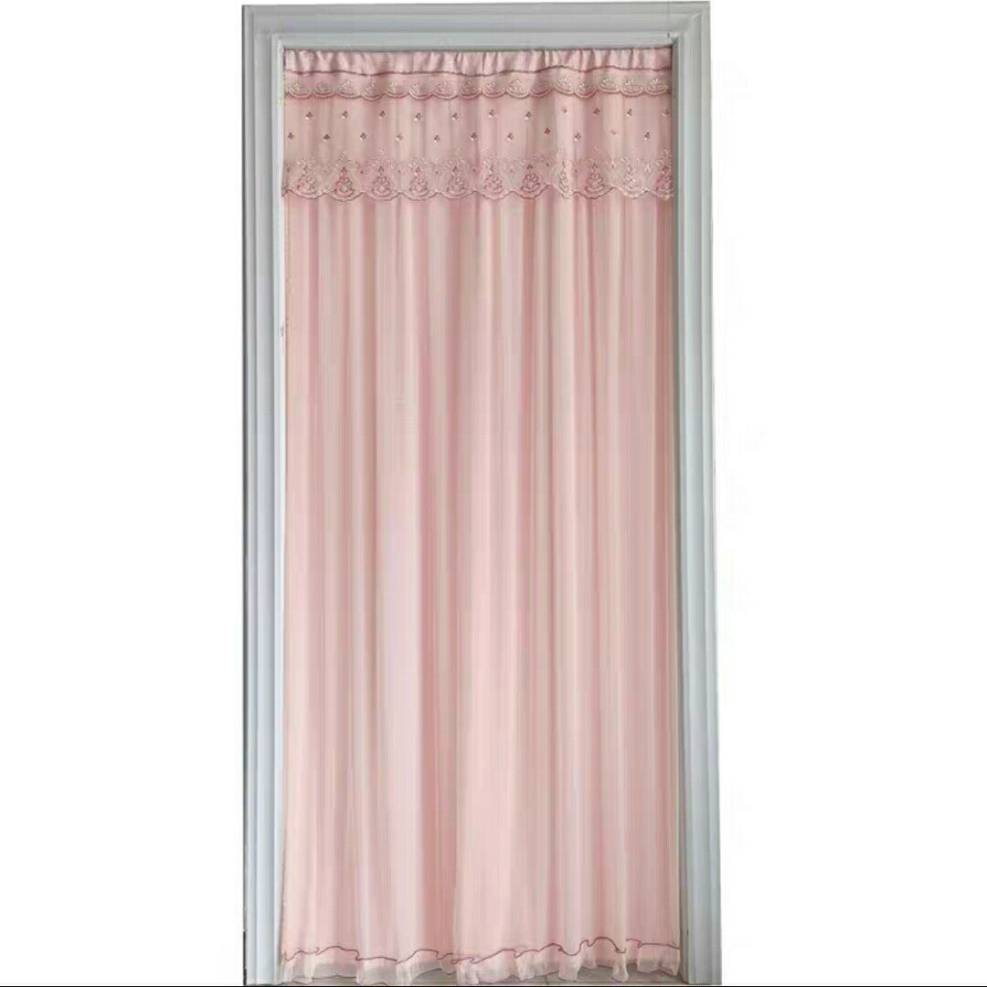 のれん ロング レース フラワー柄 姫系二重タイプ 暖簾 間切り レース姫系雑貨