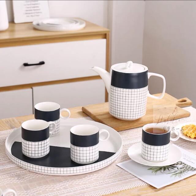 ティー・コーヒーカップセット カップ4客セット 陶磁器ティーセット