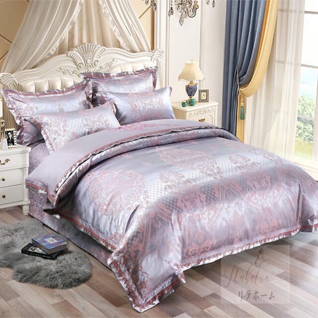 ワイドダブル ベッド用品4点セット ．寝具 枕カバー掛け布団カバー ベッドパッド