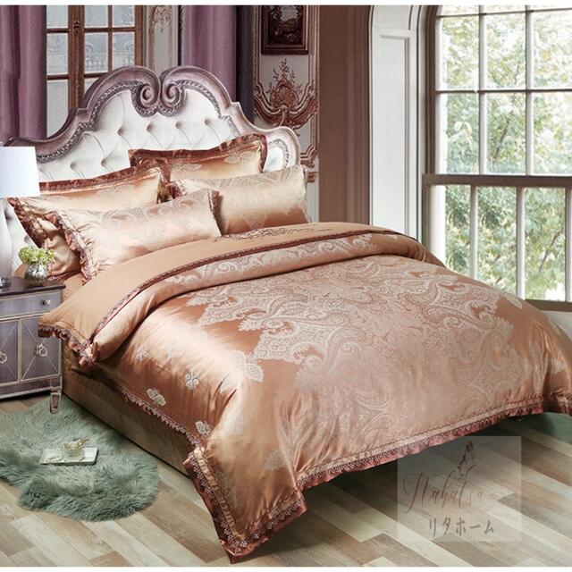 ワイドダブル ベッド用品4点セット ．寝具 枕カバー掛け布団カバー ベッドパッド