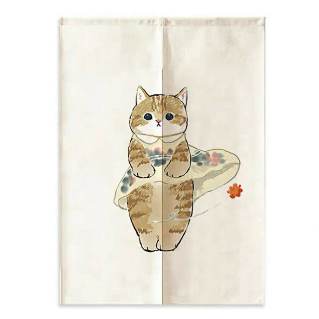 のれん ロング 暖簾 80×150 間仕切り ネコ　洋風 輸入雑貨 猫柄