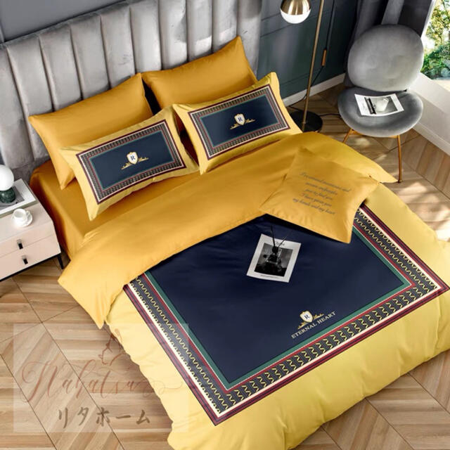 ダブルベッド用品4点セット ．寝具 枕カバー掛け布団カバー ベッドパッド　夏用