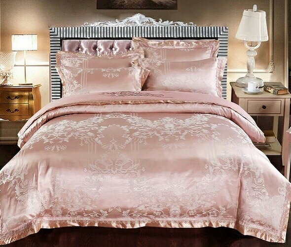 高級ワイドダブル ベッド用品4点セット 寝具 ボックスシーツ　枕カバー掛け布団カバー ベッドカバー