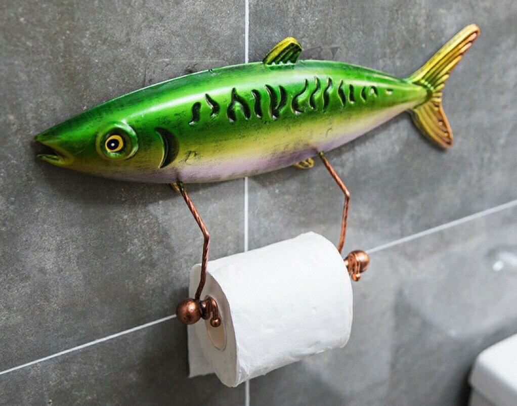 トイレットペーパーホルダー インテリア雑貨 ティッシュケース 魚