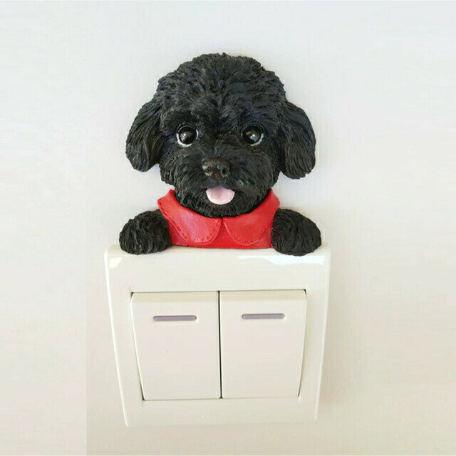 プードル犬 3D 立体 スイッチフレーム インテリア雑貨 スイッチ装飾