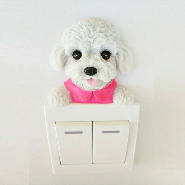 プードル犬 3D 立体 スイッチフレーム インテリア雑貨 スイッチ装飾