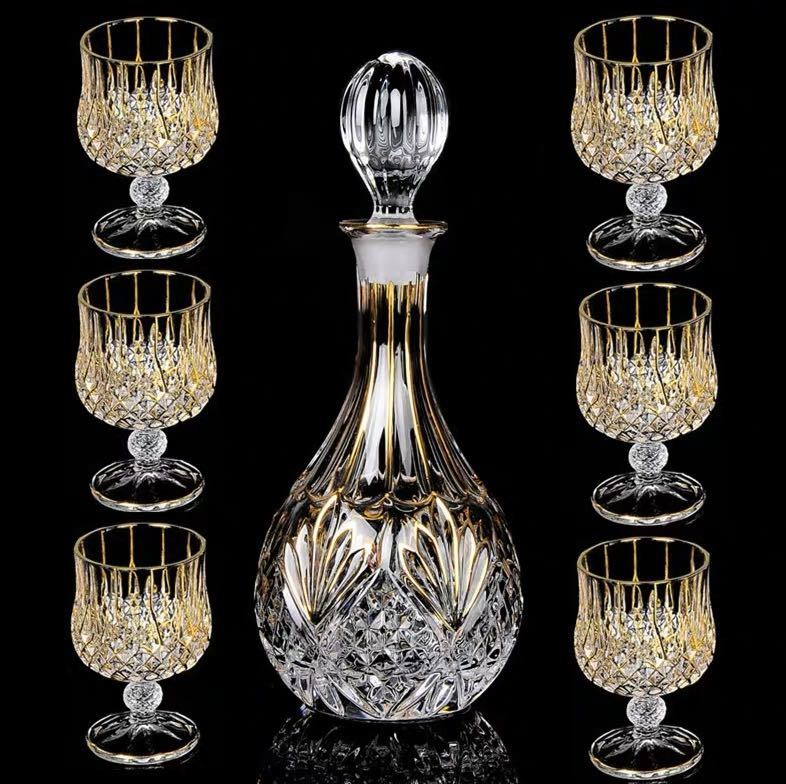 デカンタとグラスセット ガラス食器 ．ウイスキーグラス ロックグラス 7点セット