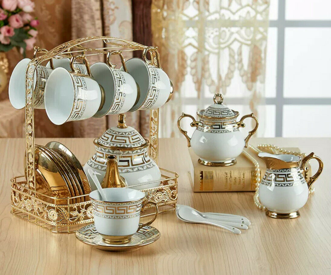 西洋ティー・コーヒーカップセット カップ＆ソーサー6客セット 陶器