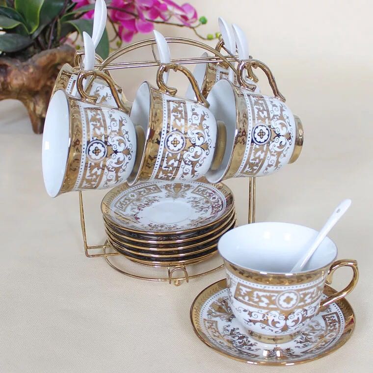 ティー・コーヒーカップセット カップ＆ソーサー6客セット 陶磁器ティーセット