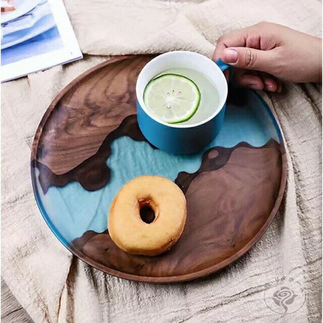 お盆 トレー 樹脂製 丸型 河流おぼん ランチトレイ カフェトレー