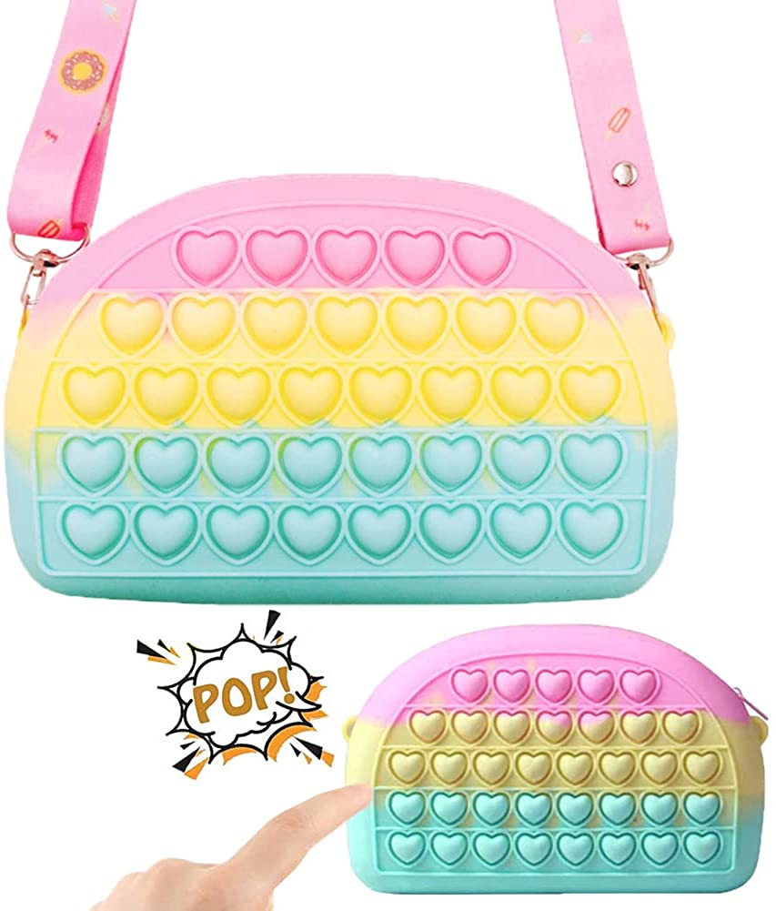 プッシュポップ セット ショルダーバッグ スクイーズ玩具 肩掛け バッグ プッシュポップ ストレス解消 フィジェットトイ 玩具 知育 フィジェットトイ ストレス解消 シリコン 財布 おもちゃ 減圧グッズ 小銭入れ 斜めがけバッグ