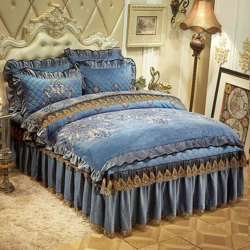 ベッド用品4点セット掛け布団カバー 枕カバー ベッドパッド ワイドダブルサイズ