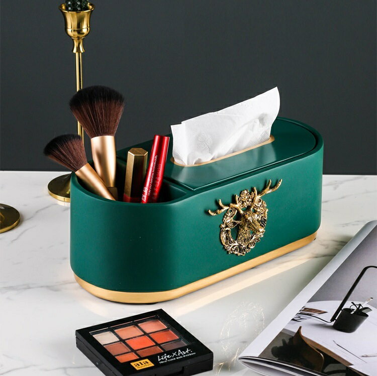 TI77-1高級感のある ．ティッシュケース 小物入れ　収納付き