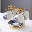Sinessy 楽天市場店 新生活用品 ティー・コーヒーカップセット カップ&ソーサー4客セット .陶磁器ティーセット