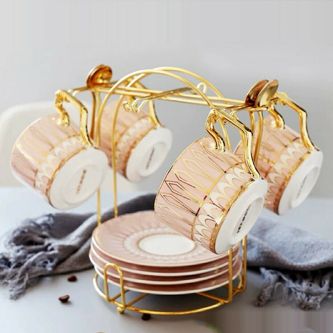 樂天商城 - ティー・コーヒーカップセット カップ＆ソーサー4客セット ．陶磁器ティーセット Sinessy 楽天市場店 新生活用品