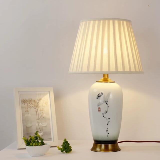 高級照明スタンドライト テーブルランプ デスクライト ．陶器卓上ステンド