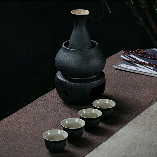 酒器7点セット 陶器 酒燗器付き 徳利 熱燗 冷酒 高級感 清酒用 酒器セット
