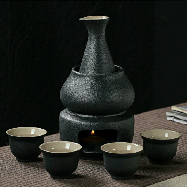 酒器7点セット 陶器 酒燗器付き 徳利 熱燗 冷酒 高級感 清酒用 酒器セット