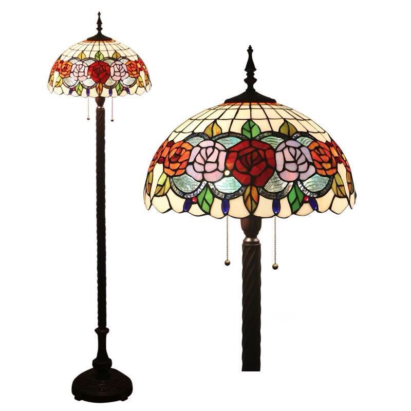 ステンドグラスフロアライト 間接照明 フロアスタンド 照明器具豪華ステンドグラスランプ ガラス工芸品