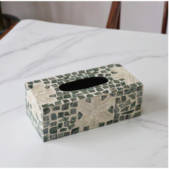 高級感のある ティッシュケース ．ティッシュカバー 北欧 貝素材入れ