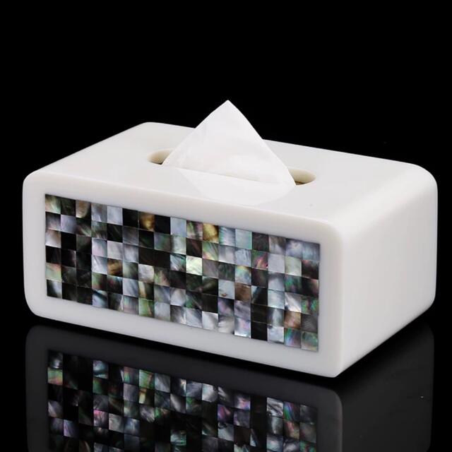 高級感のある ティッシュケース ティッシュカバー 北欧 貝素材入れ