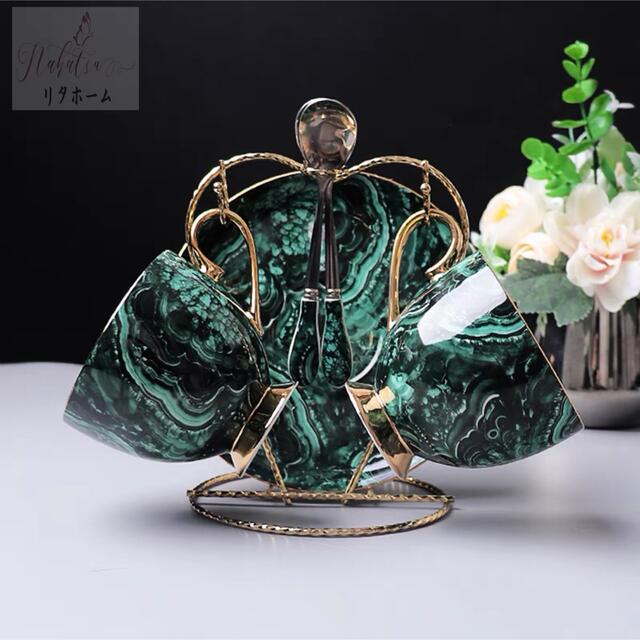 ティー・コーヒーカップセット カップ＆ソーサー2客セット ．陶磁器ティーセット